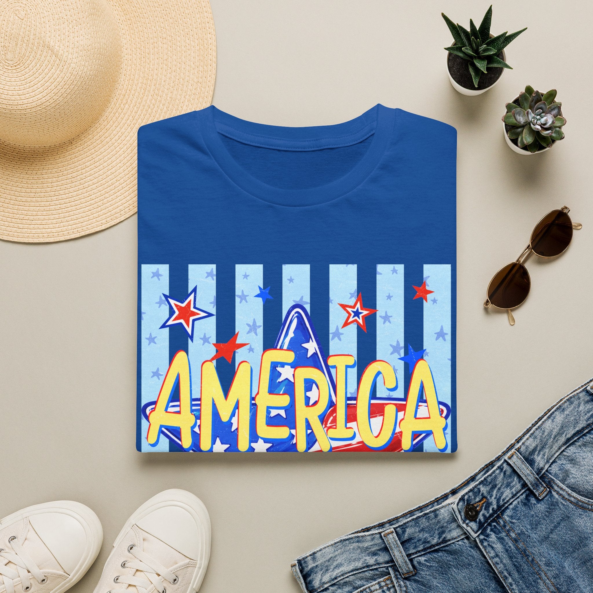 America Hallelujah T-Shirt — Patriotic Star Graphic Tee for 4th of July