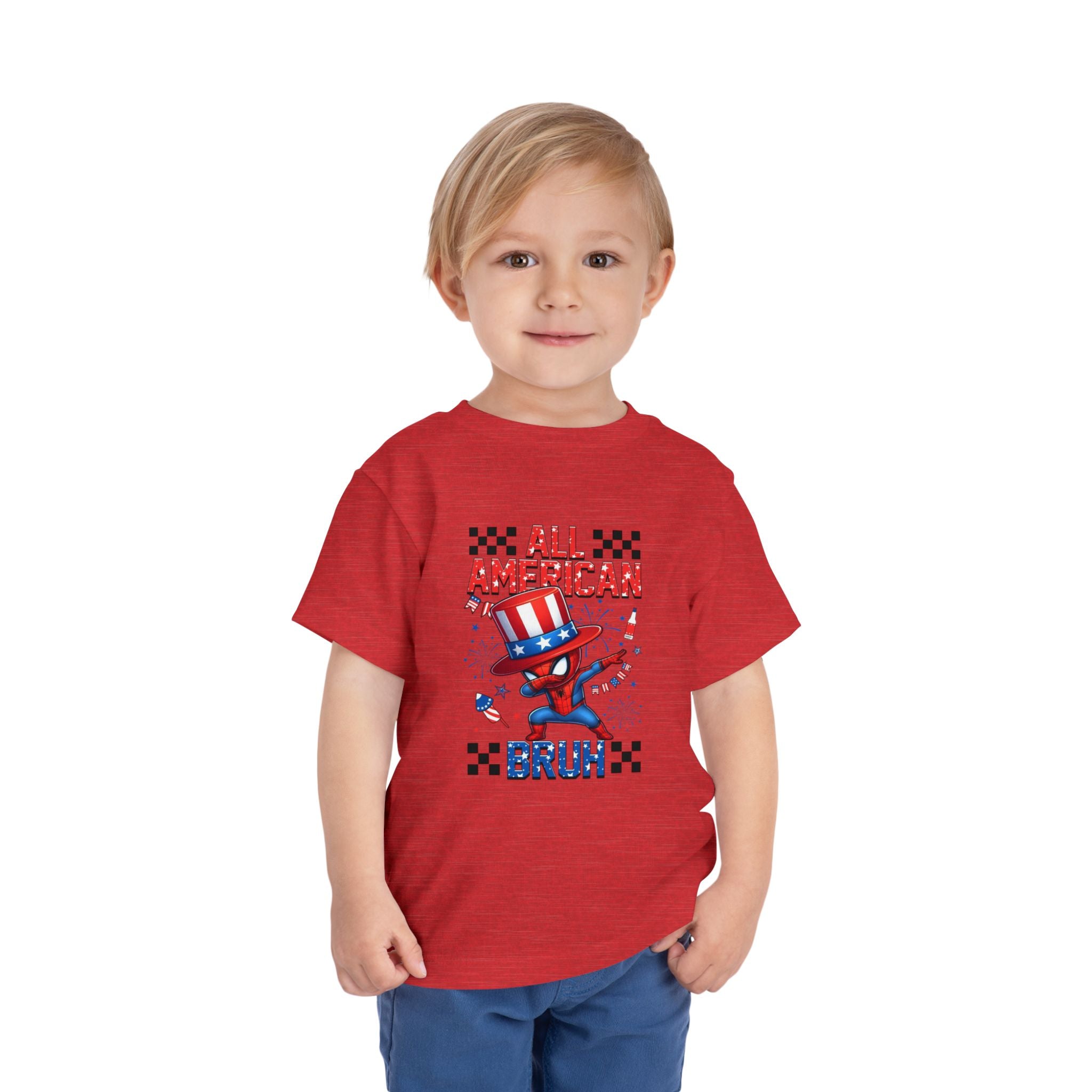All American Bruh Toddler Tee – Patriotic 4th of July Kids Shirt