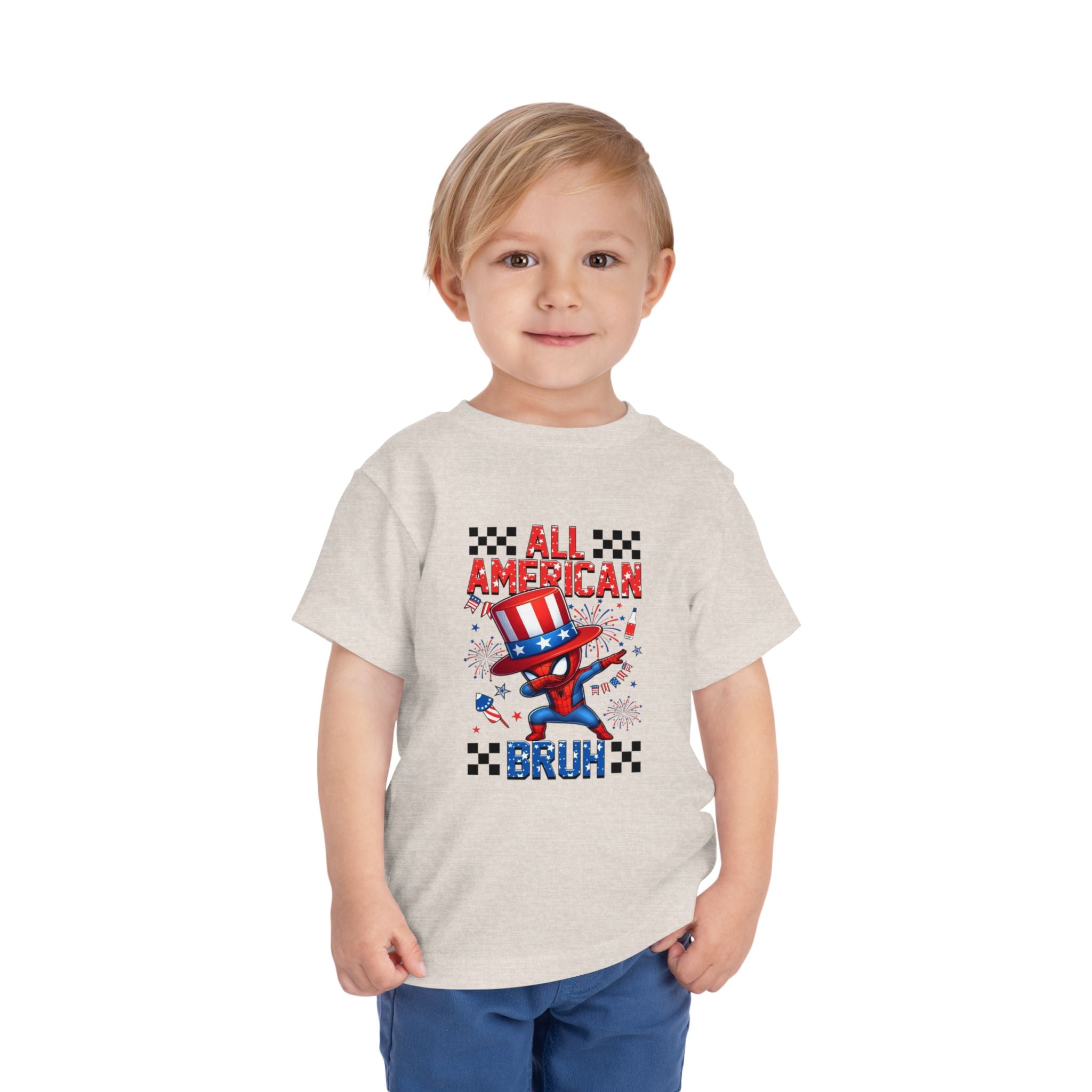 All American Bruh Toddler Tee – Patriotic 4th of July Kids Shirt