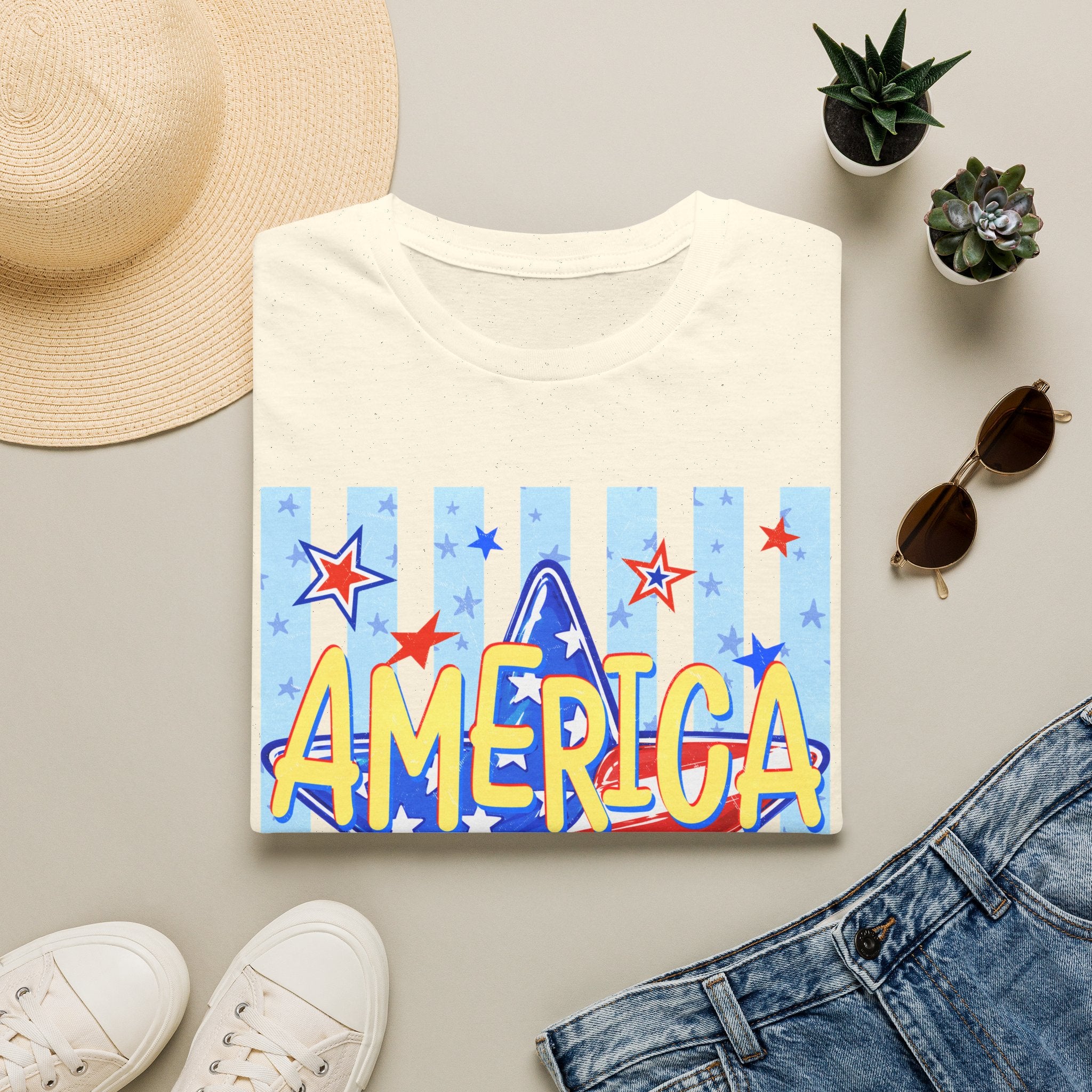 America Hallelujah T-Shirt — Patriotic Star Graphic Tee for 4th of July