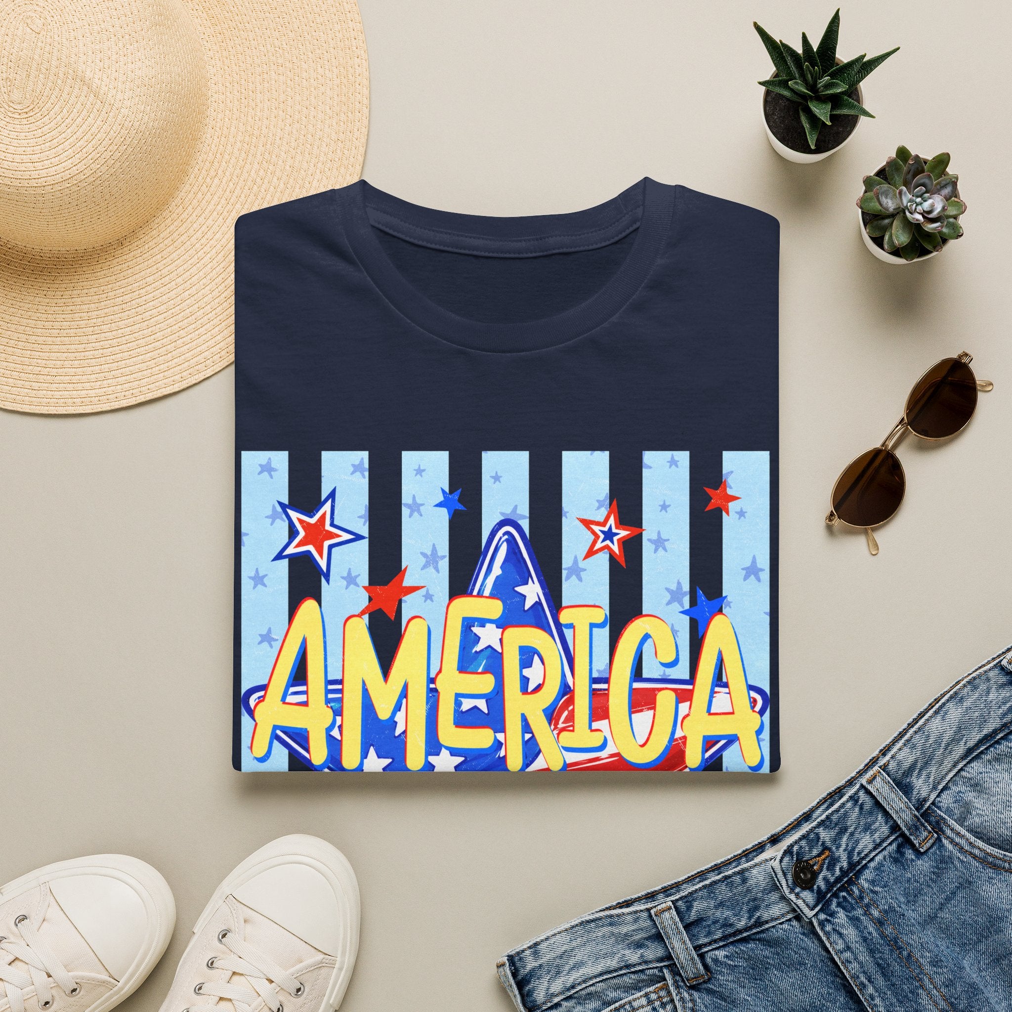 America Hallelujah T-Shirt — Patriotic Star Graphic Tee for 4th of July
