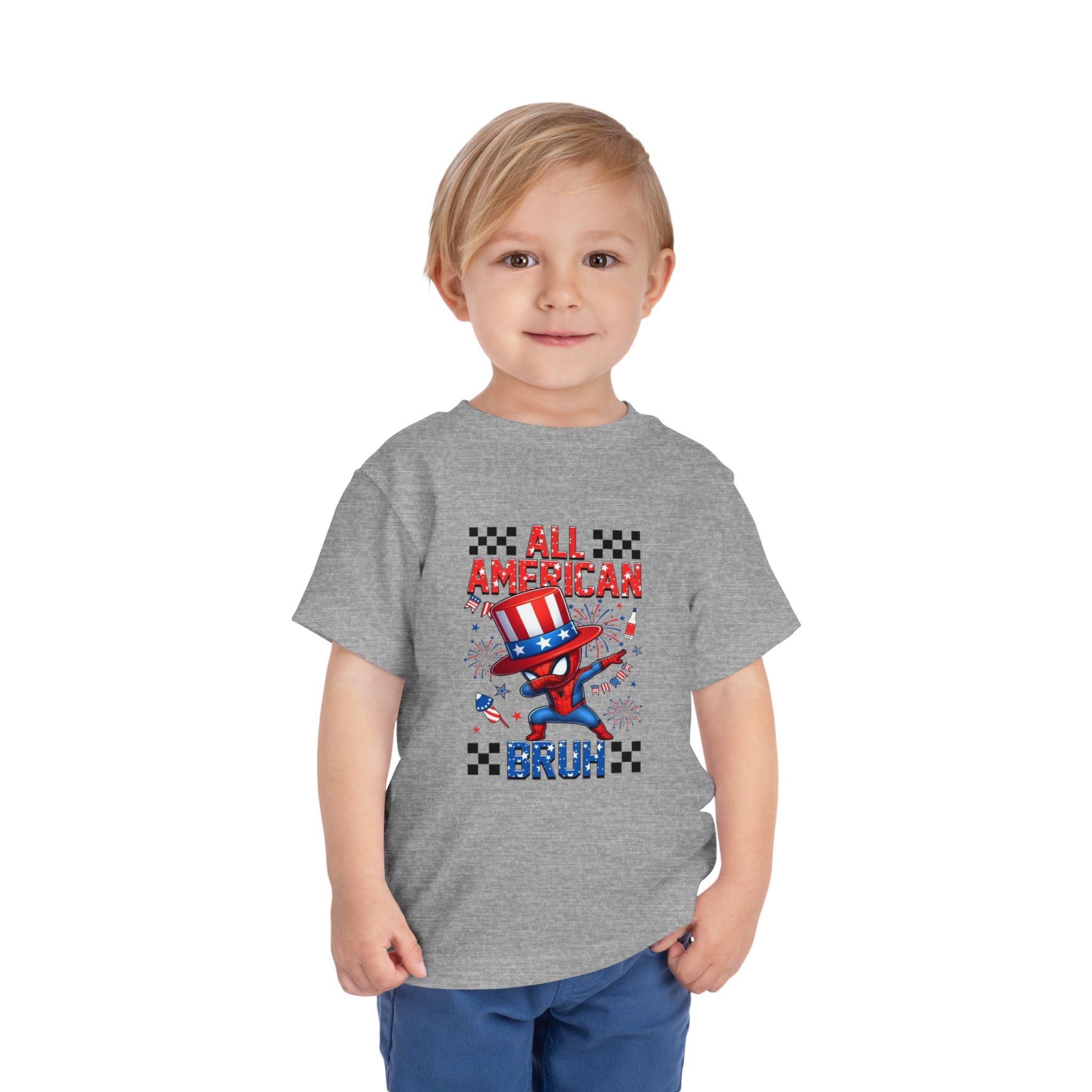 All American Bruh Toddler Tee – Patriotic 4th of July Kids Shirt