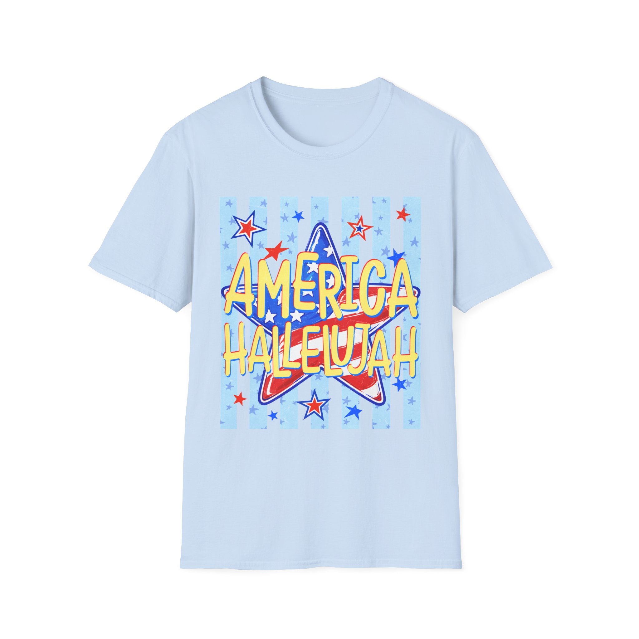 America Hallelujah T-Shirt — Patriotic Star Graphic Tee for 4th of July