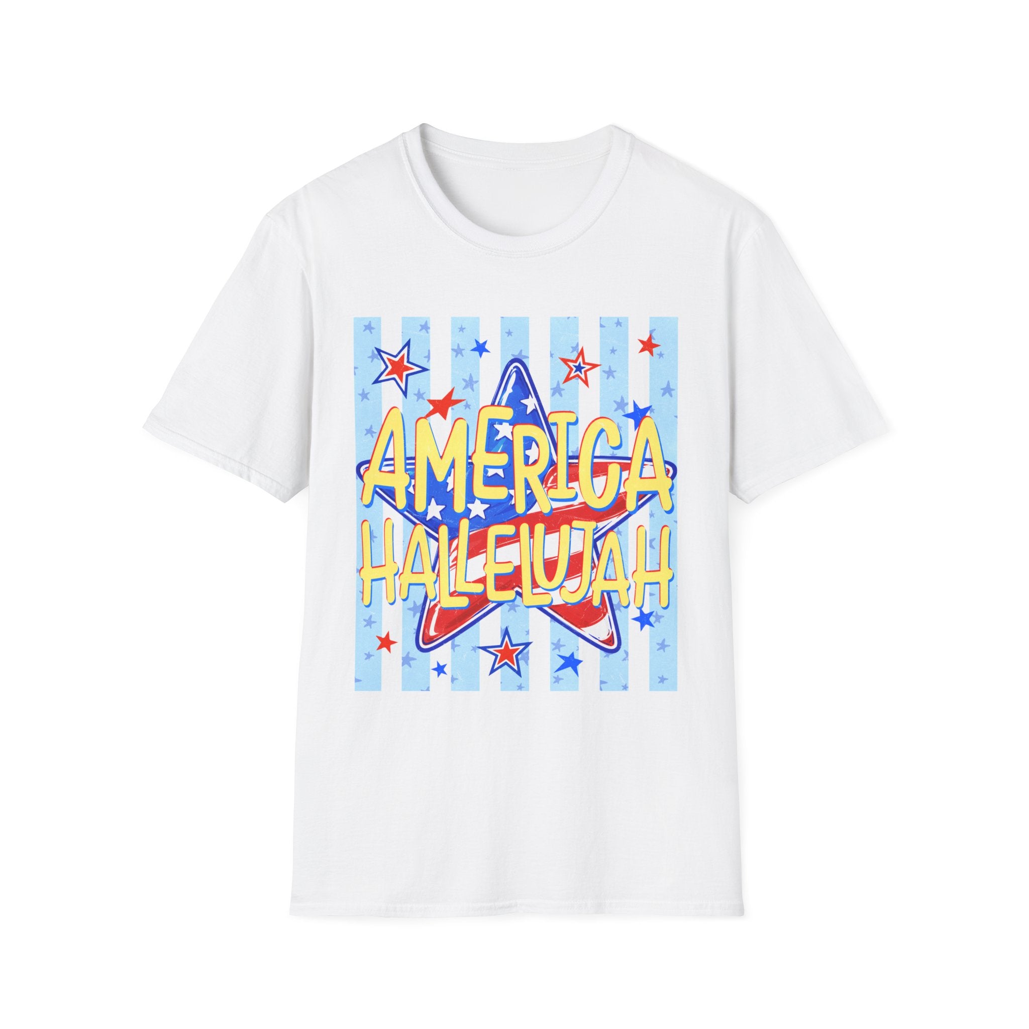America Hallelujah T-Shirt — Patriotic Star Graphic Tee for 4th of July