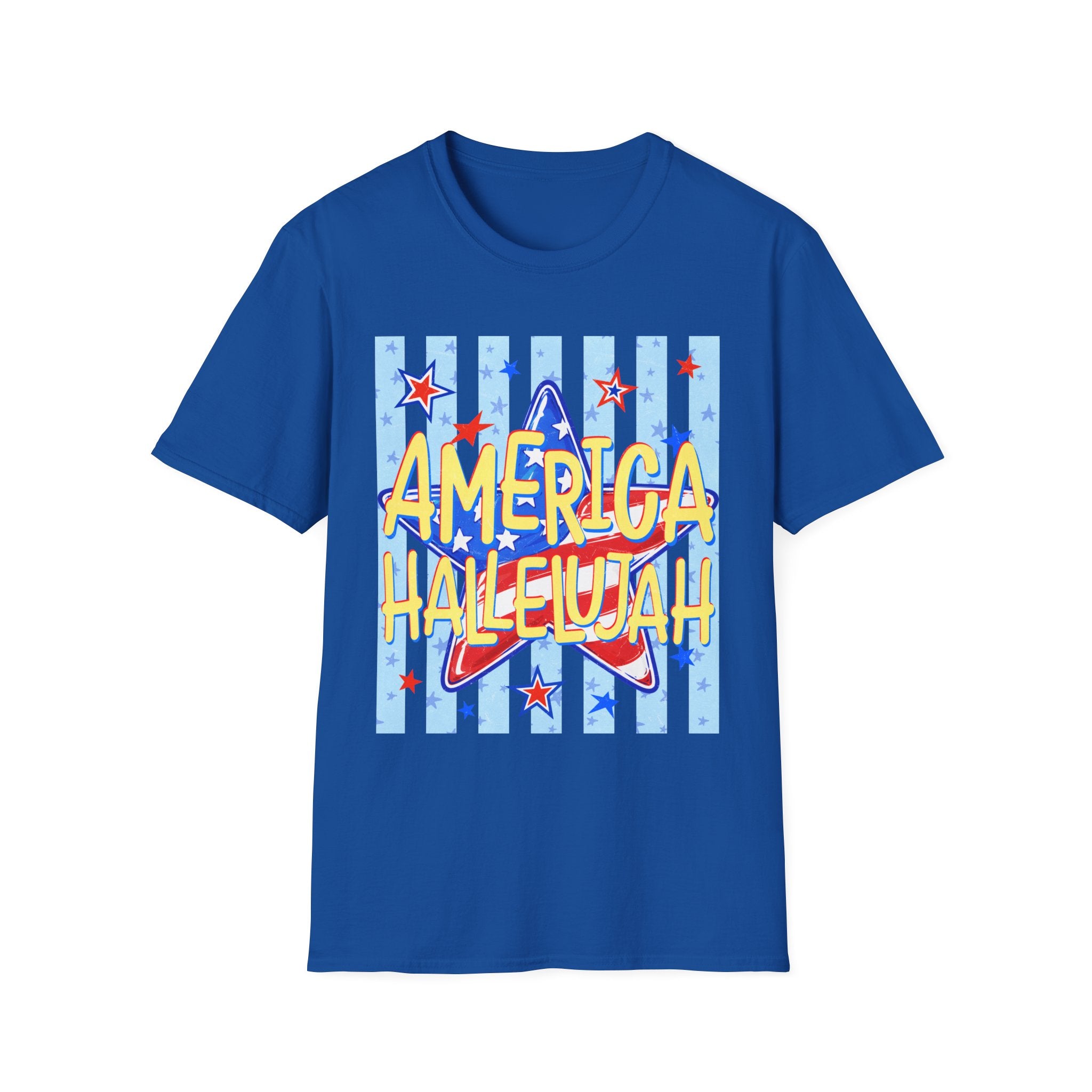 America Hallelujah T-Shirt — Patriotic Star Graphic Tee for 4th of July