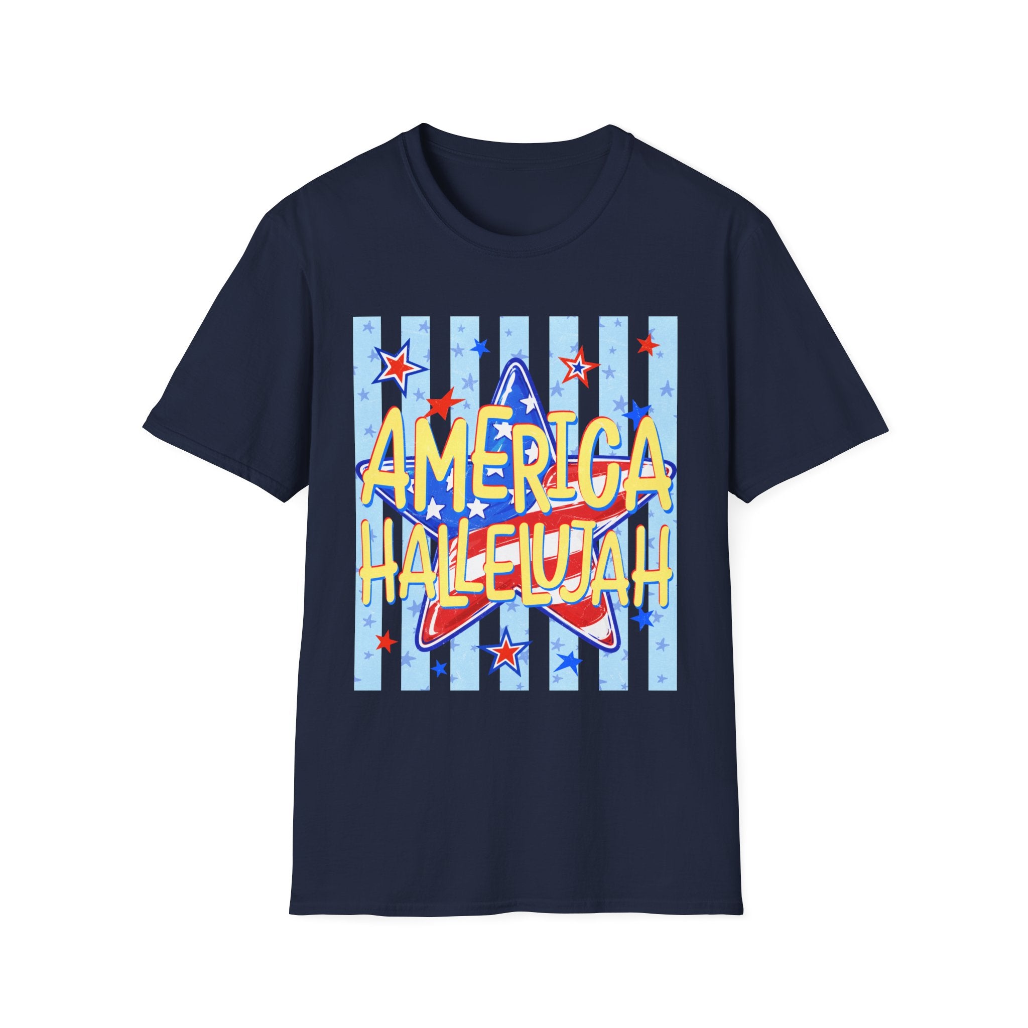 America Hallelujah T-Shirt — Patriotic Star Graphic Tee for 4th of July