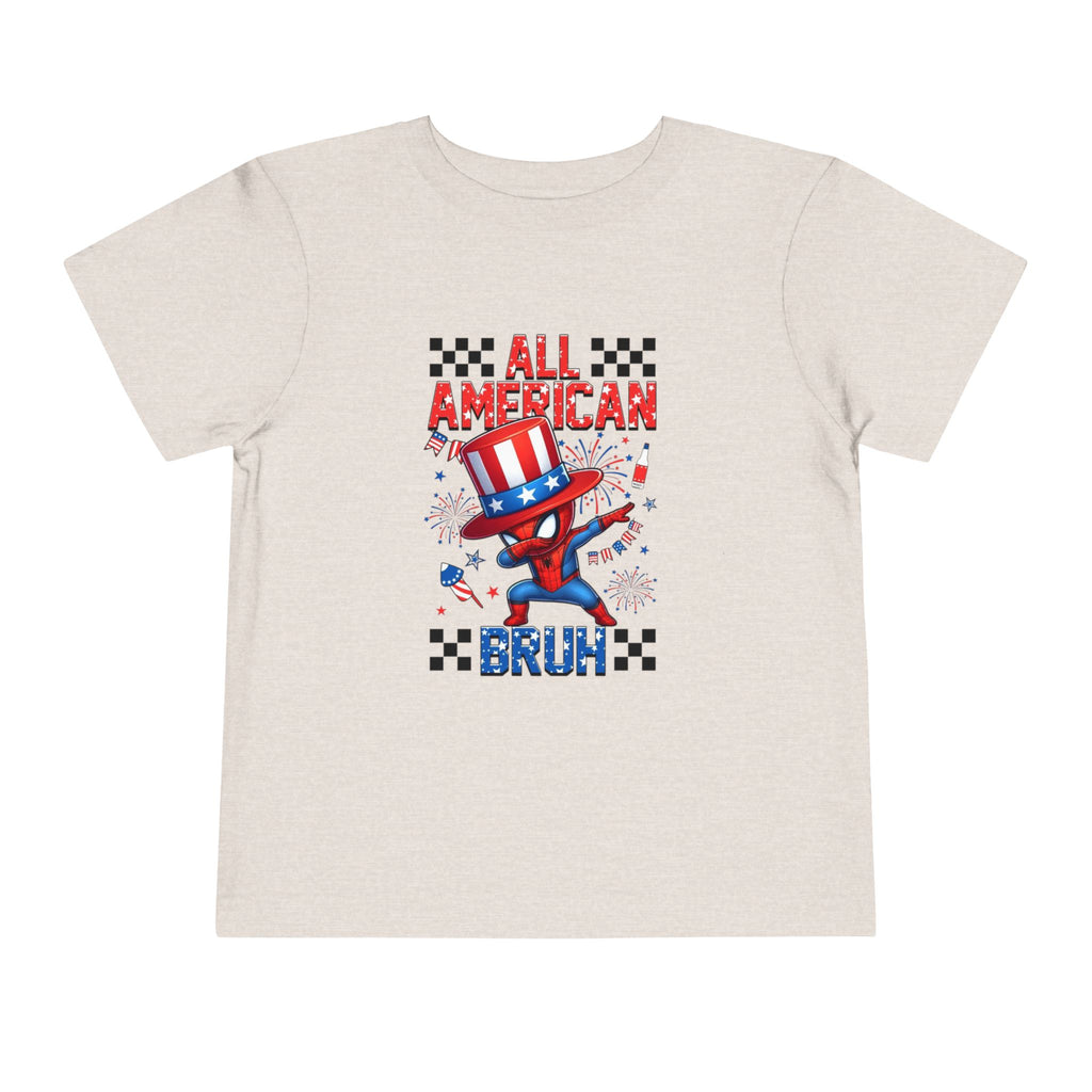 All American Bruh Toddler Tee – Patriotic 4th of July Kids Shirt