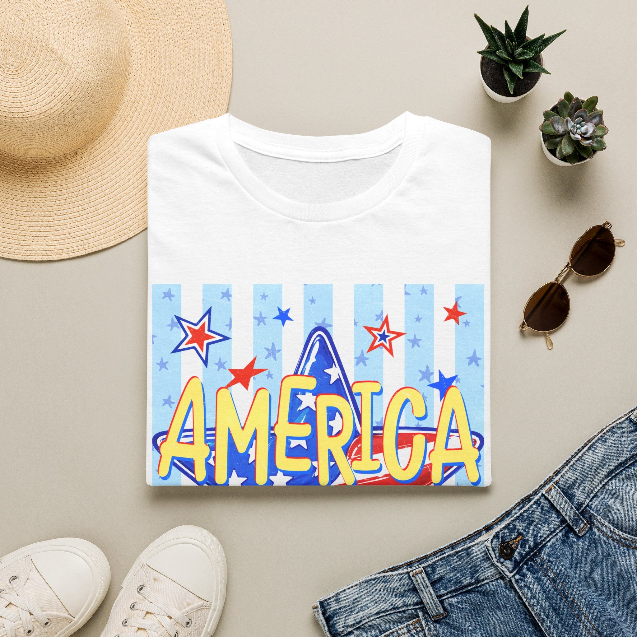 America Hallelujah T-Shirt — Patriotic Star Graphic Tee for 4th of July