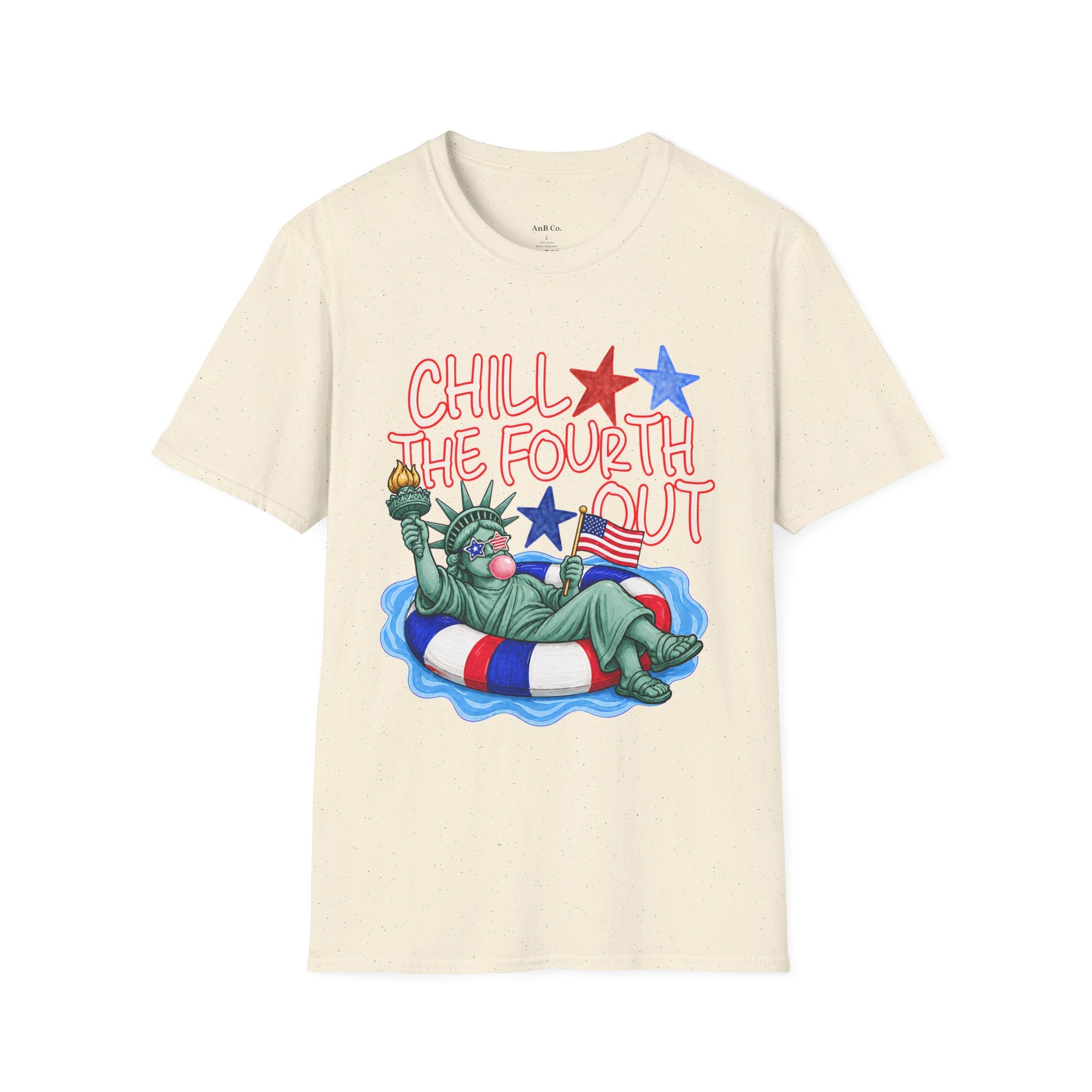 Chill the Fourth Out T-Shirt — Relaxed Statue of Liberty 4th of July Tee