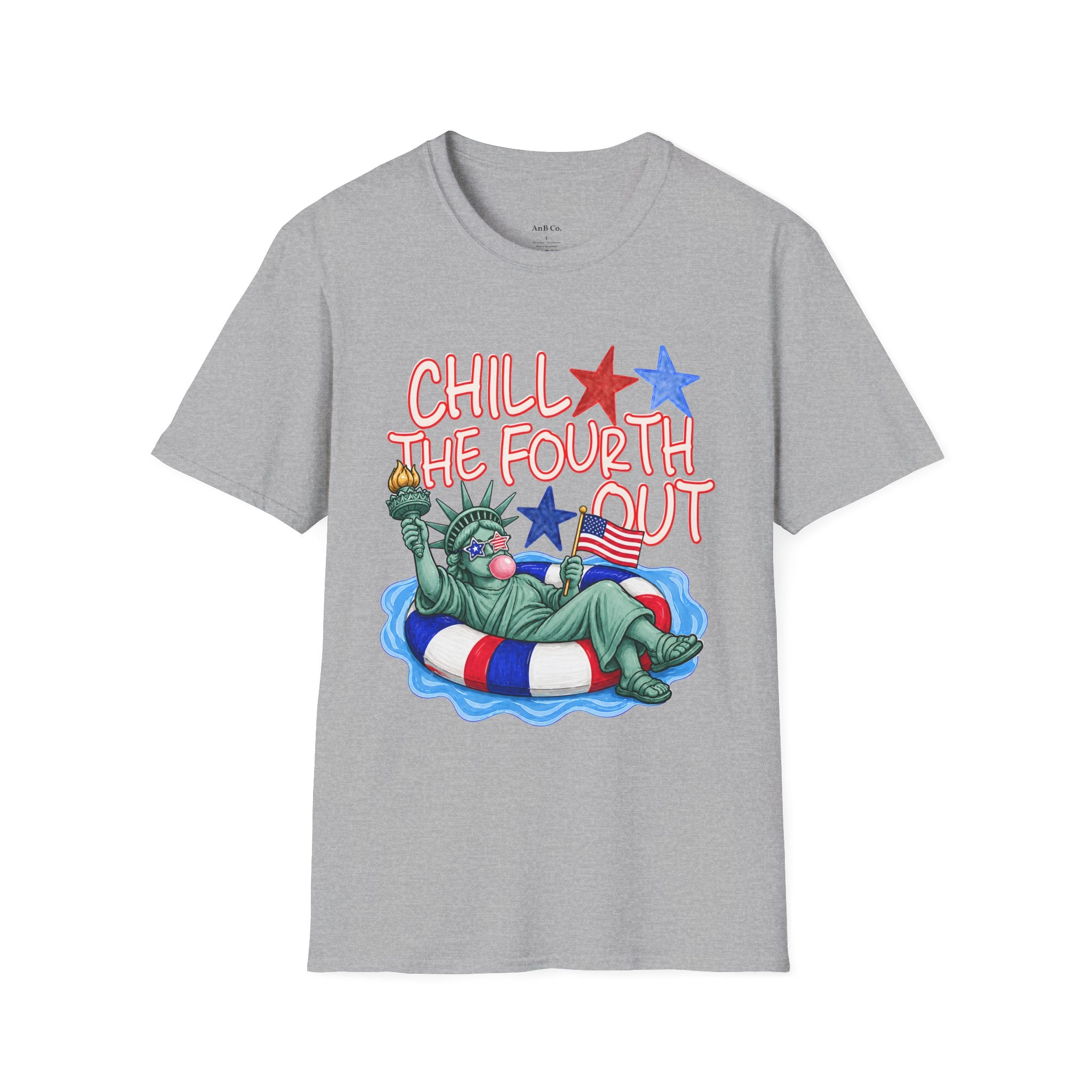 Chill the Fourth Out T-Shirt — Relaxed Statue of Liberty 4th of July Tee