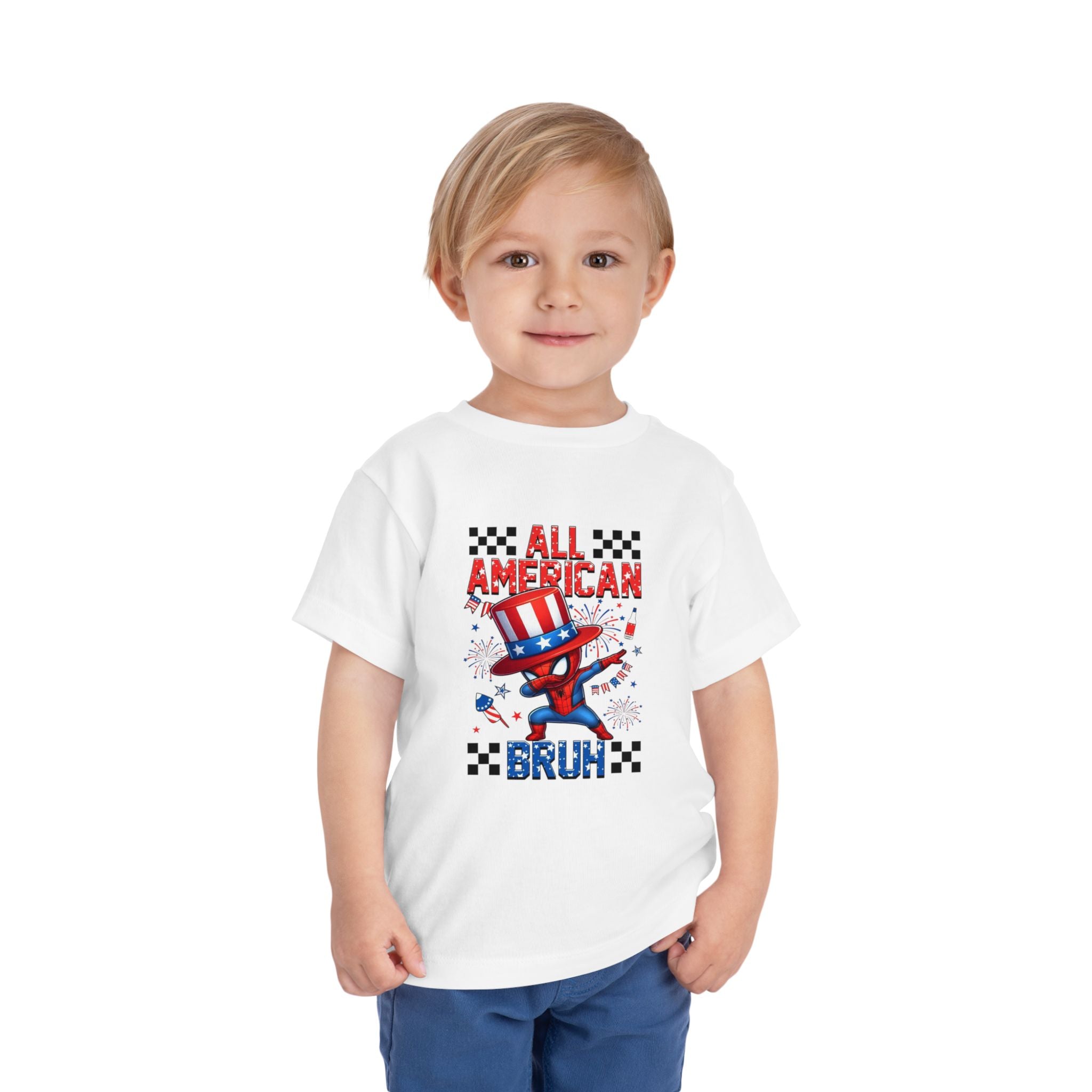 All American Bruh Toddler Tee – Patriotic 4th of July Kids Shirt