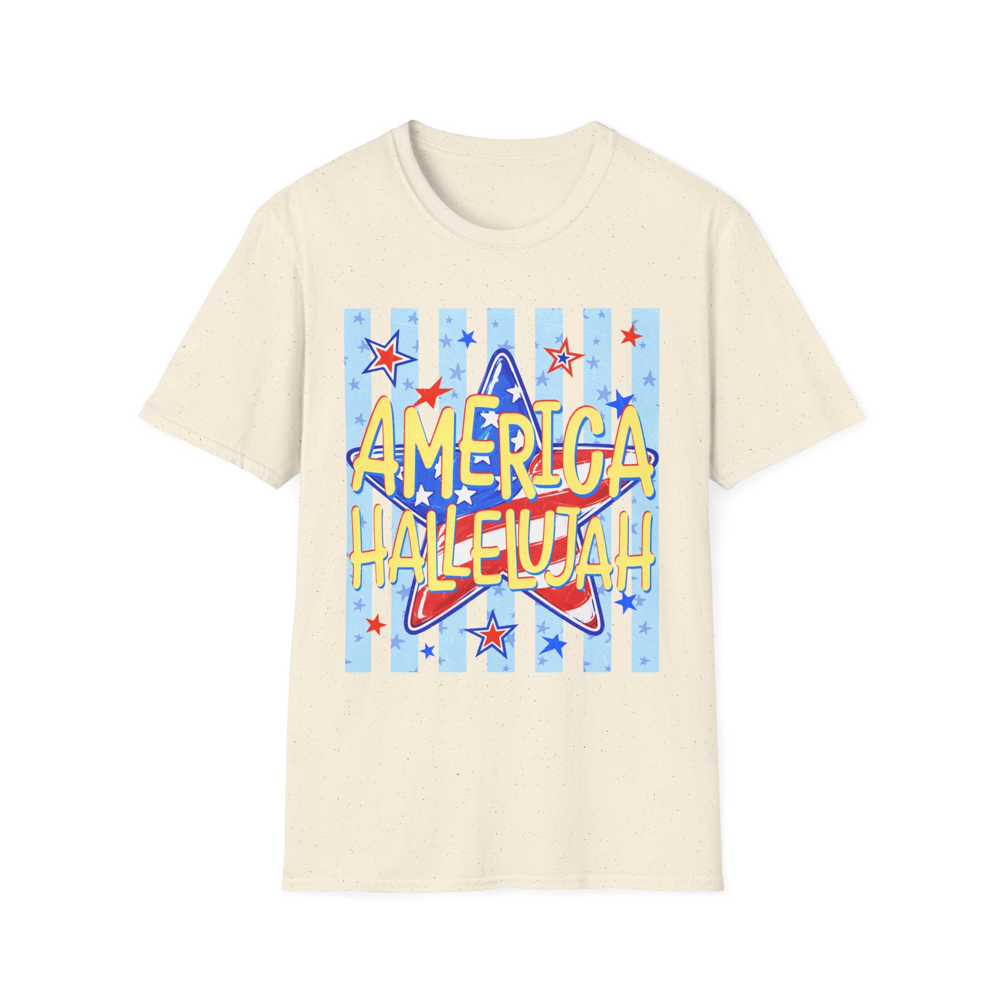 America Hallelujah T-Shirt — Patriotic Star Graphic Tee for 4th of July