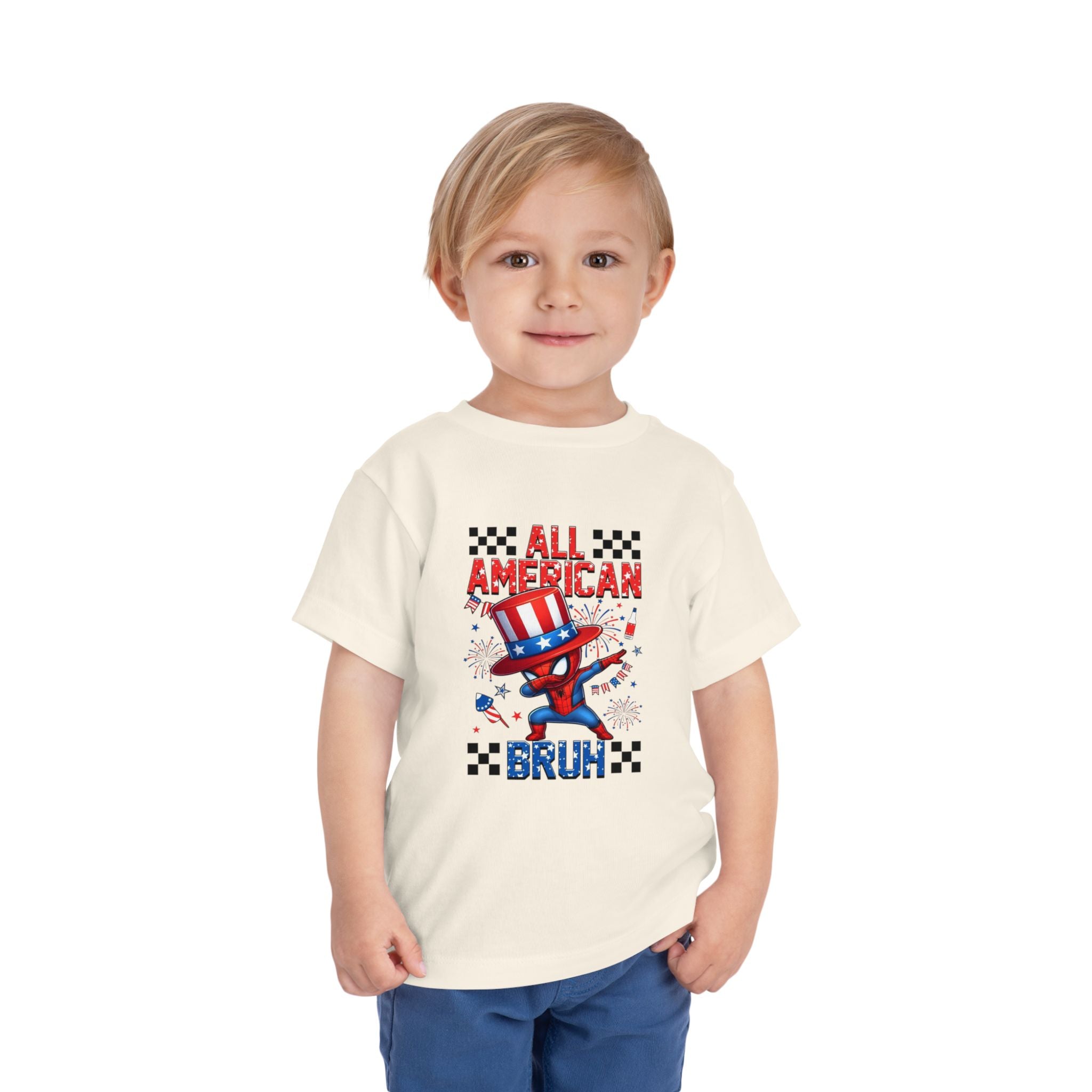 All American Bruh Toddler Tee – Patriotic 4th of July Kids Shirt