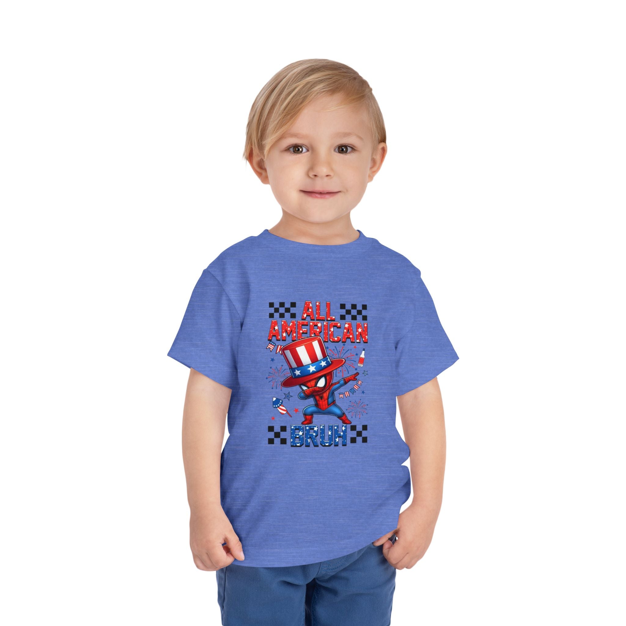 All American Bruh Toddler Tee – Patriotic 4th of July Kids Shirt