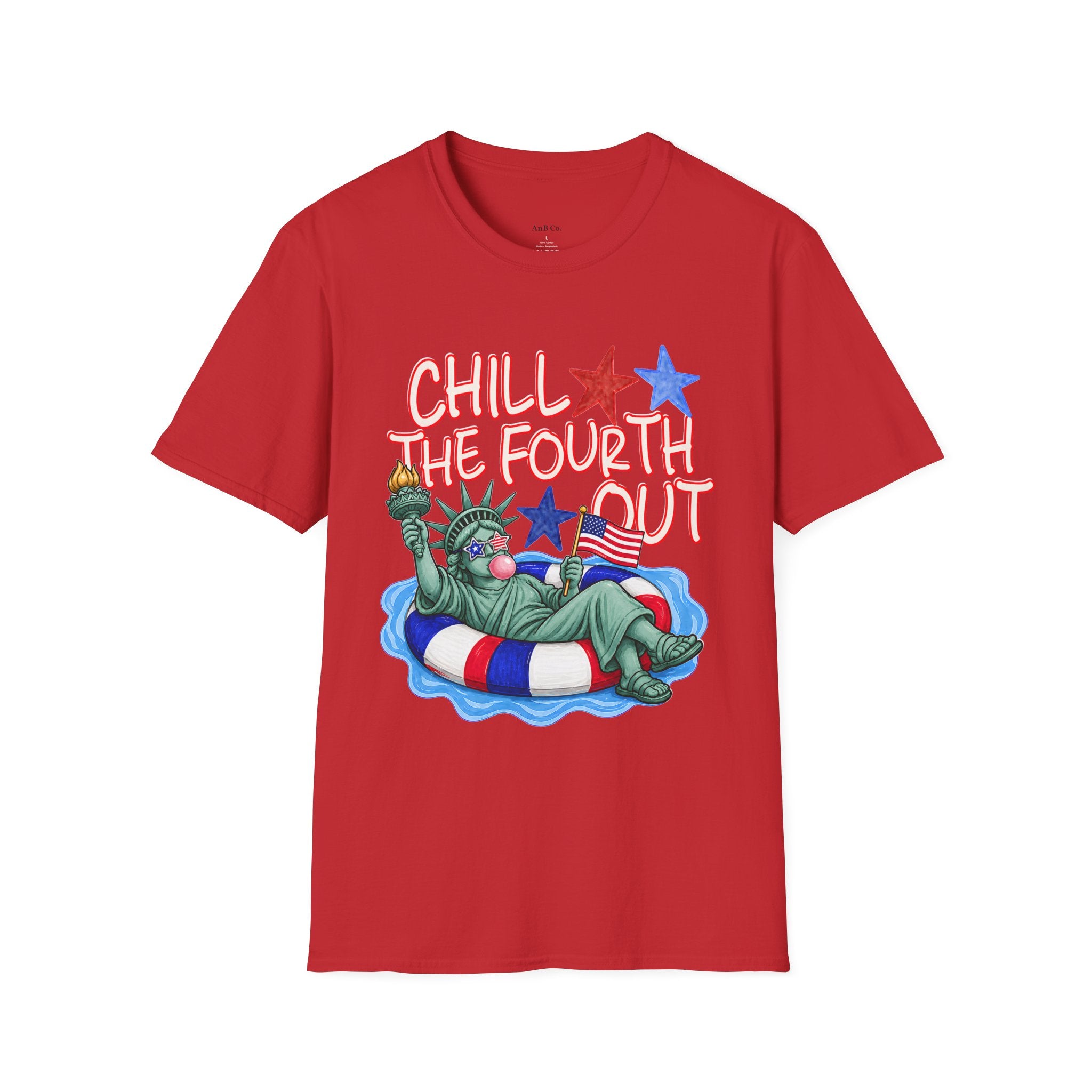 Chill the Fourth Out T-Shirt — Relaxed Statue of Liberty 4th of July Tee